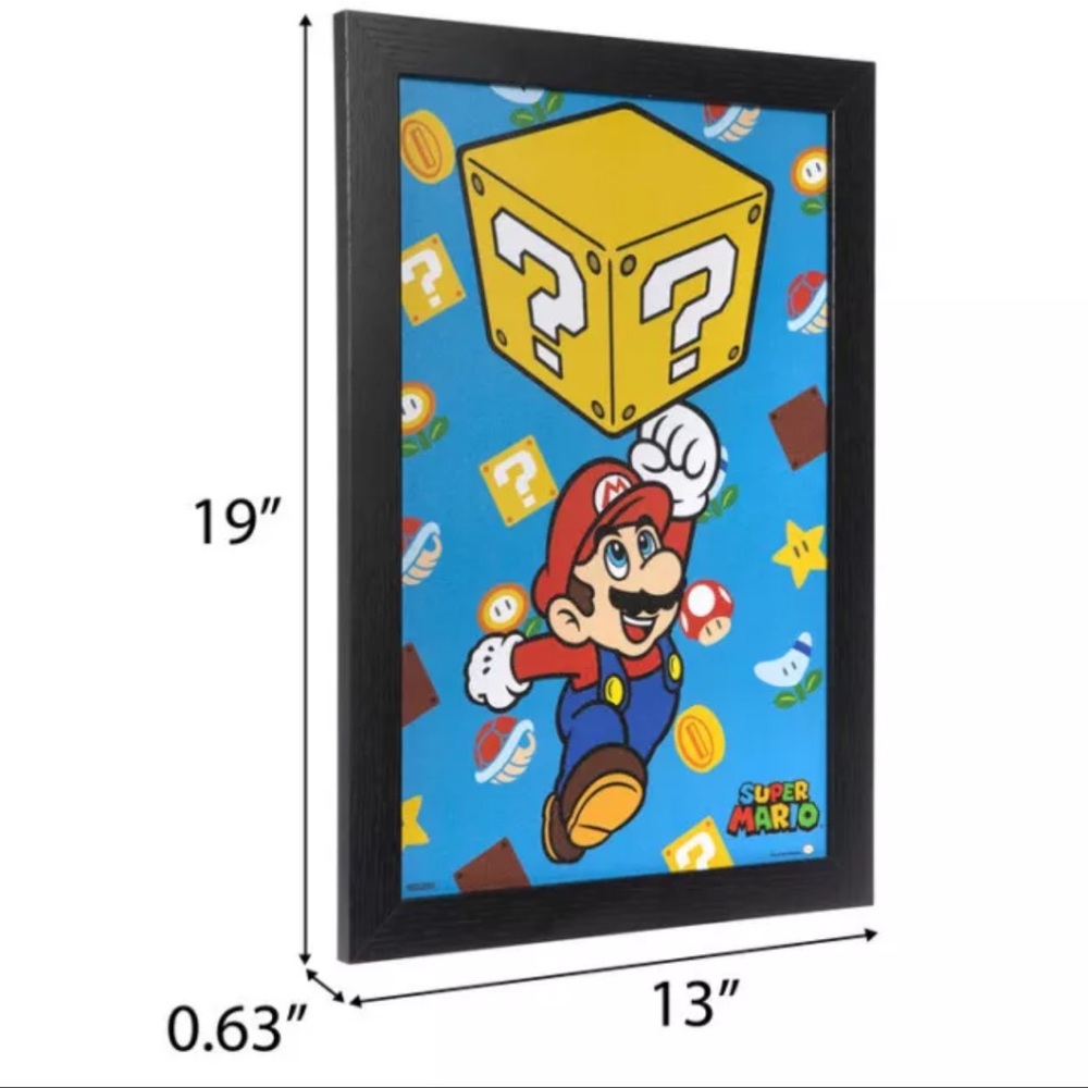 Mario Block Jump Wood Room Decor